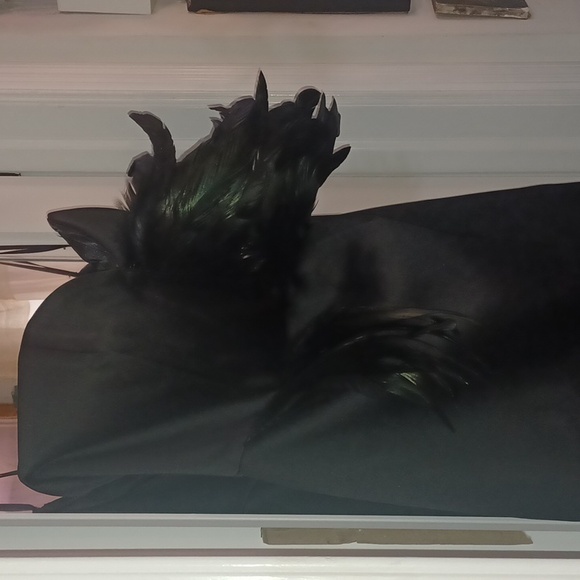 FASHION NOVA LUXE "Jessica Rabbit" Matte Black Satin Feather Corset Maxidress L - Picture 4 of 6